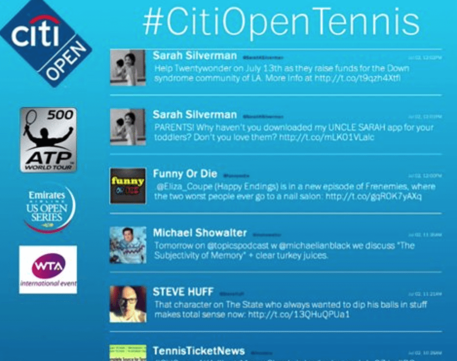 Citi Open Social Wall